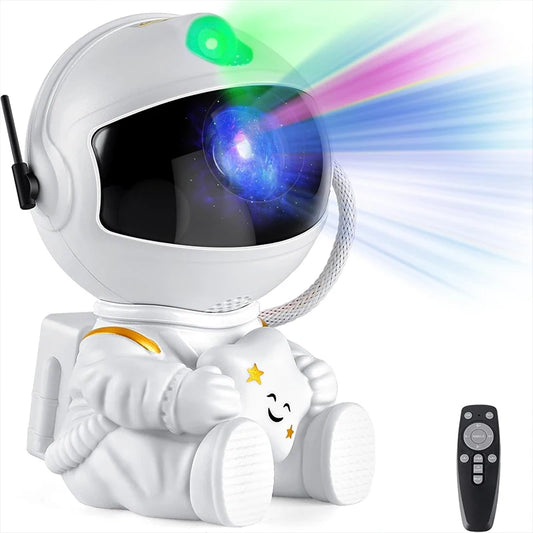 Enchanting Astronaut Galaxy Projector Night Light – Unique Star-Shaped Lamp for Kids' Bedrooms, Perfect Space Decor & Gift